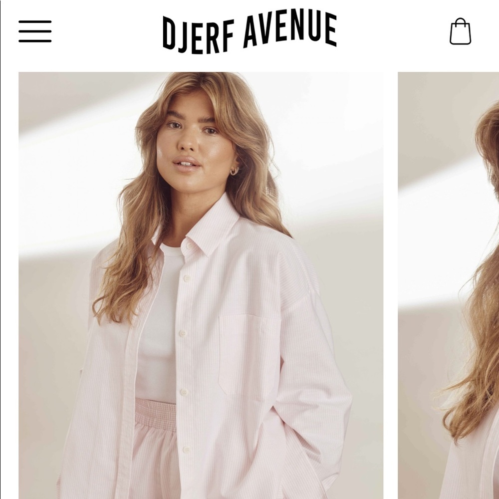 djerf avenue pink breezy shirt